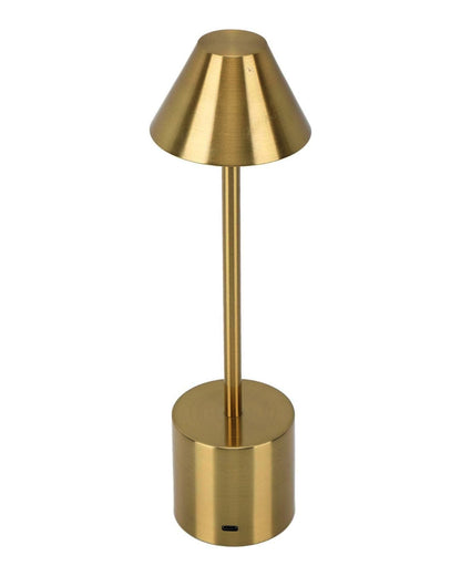 Table Lamp Portable Lamps for Bedroom, Night Lamp, Table Lamp for Bedroom & Living Room, Bedside Lamp, Dimming, 3 Colour Touch Control, Wireless Charging, Metal Cone, Gold
