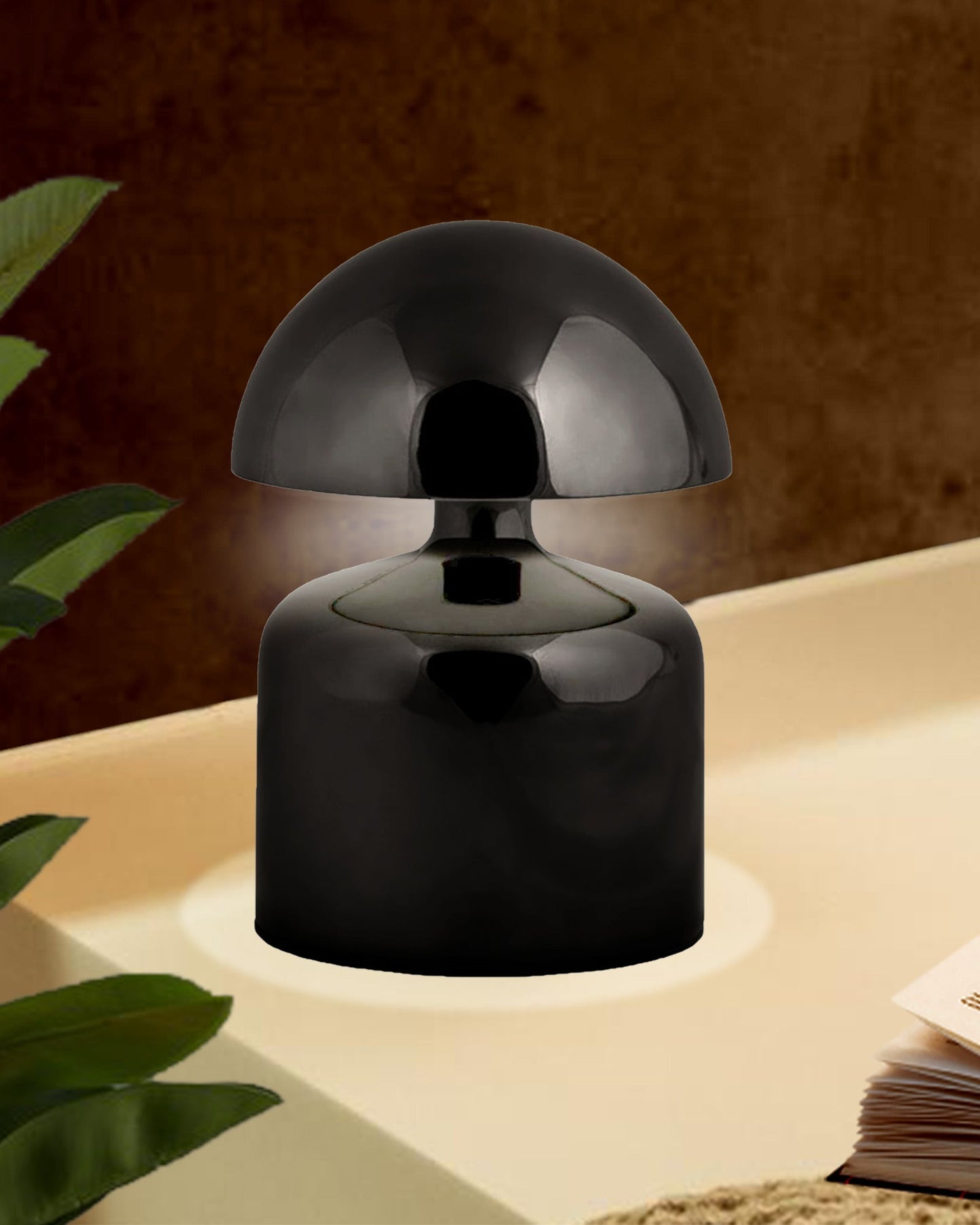 Table Lamp Portable Lamps for Bedroom, Night Lamp, Table Lamp for Bedroom & Living Room, Bedside Lamp, Dimming, 3 Colour Touch Control, Wireless Charging, Metal Mushroom, Gold