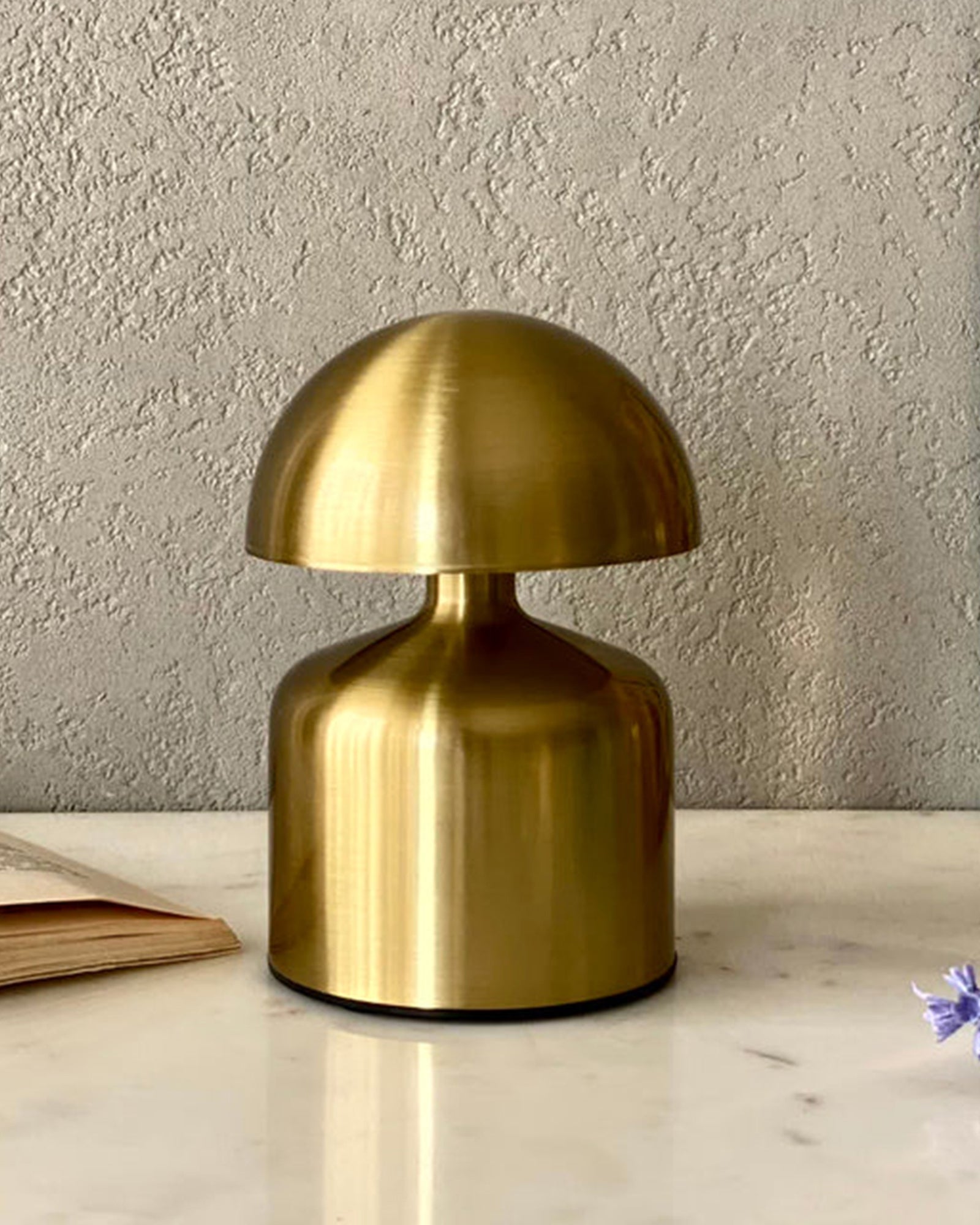 Table Lamp Portable Lamps for Bedroom, Night Lamp, Table Lamp for Bedroom & Living Room, Bedside Lamp, Dimming, 3 Colour Touch Control, Wireless Charging, Metal Mushroom, Gold