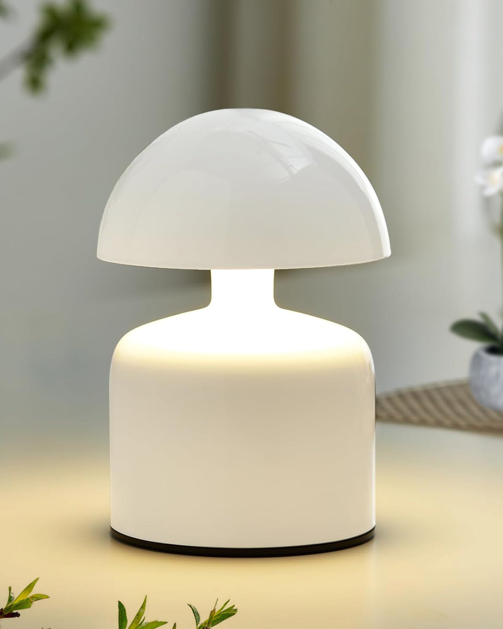 Table Lamp Portable Lamps for Bedroom, Night Lamp, Table Lamp for Bedroom & Living Room, Bedside Lamp, Dimming, 3 Colour Touch Control, Wireless Charging, Metal Mushroom, Gold