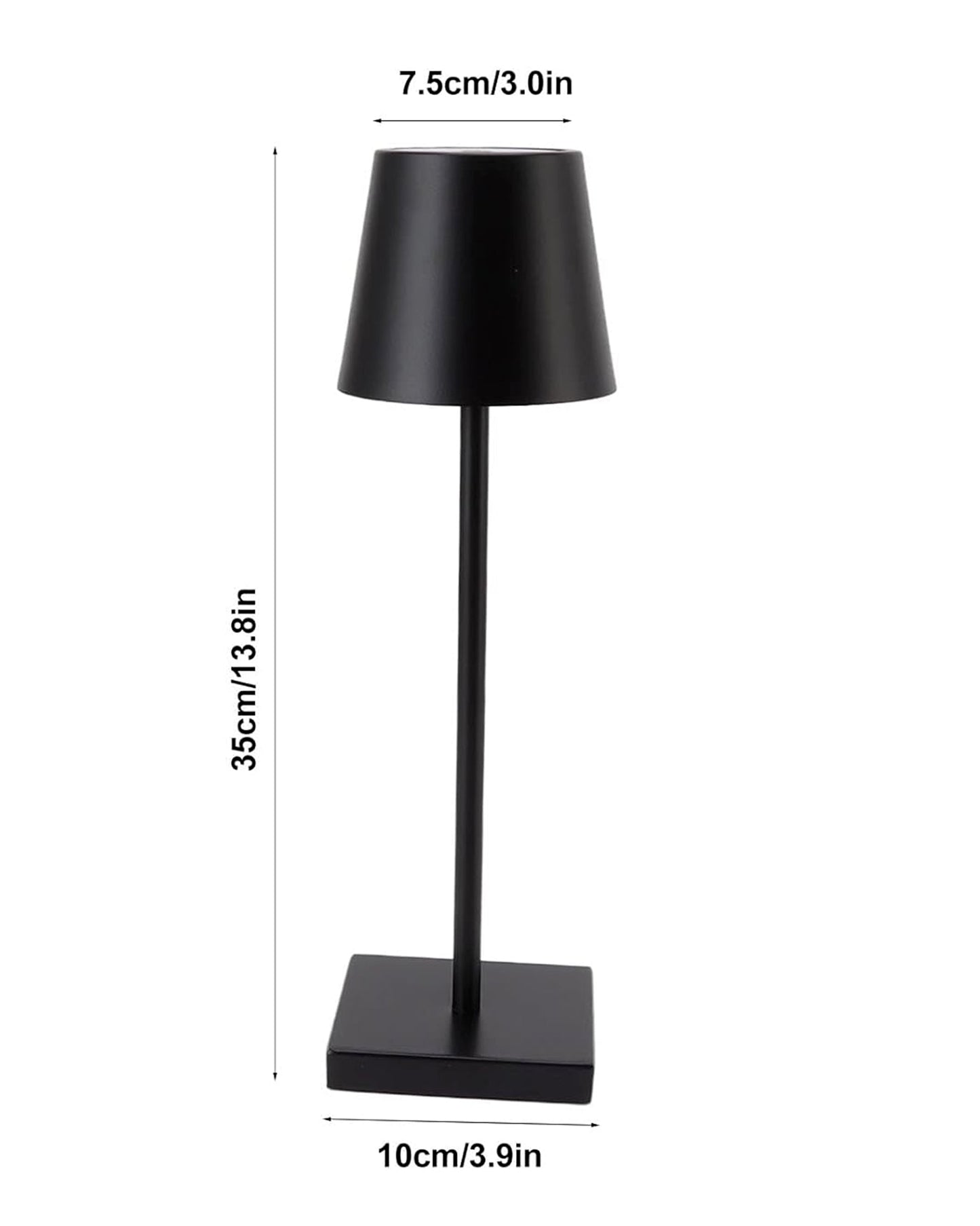 Rechargeable Table Lamps,Cordless Lamp Wireless Charging, Portable Indoor/Outdoor Table Lamp for Patio Restaurant Home Dinner Dining Kitchen,Waterproof & Wireless, Black Frustum