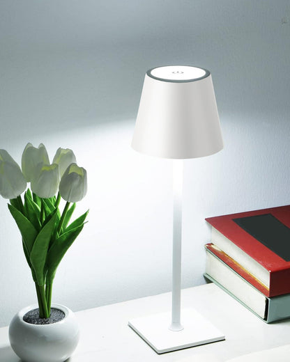 Rechargeable Table Lamps,Cordless Lamp Wireless Charging, Portable Indoor/Outdoor Table Lamp for Patio Restaurant Home Dinner Dining Kitchen,Waterproof & Wireless, Black Frustum