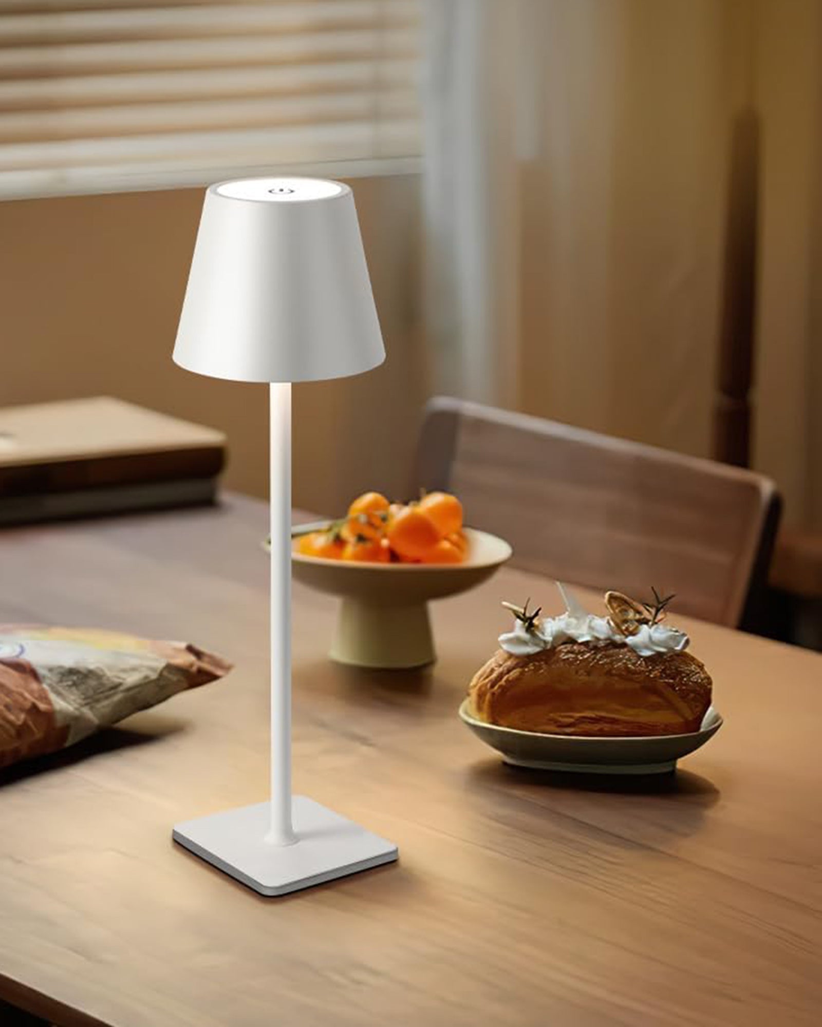 Rechargeable Table Lamps,Cordless Lamp Wireless Charging, Portable Indoor/Outdoor Table Lamp for Patio Restaurant Home Dinner Dining Kitchen,Waterproof & Wireless, Black Frustum