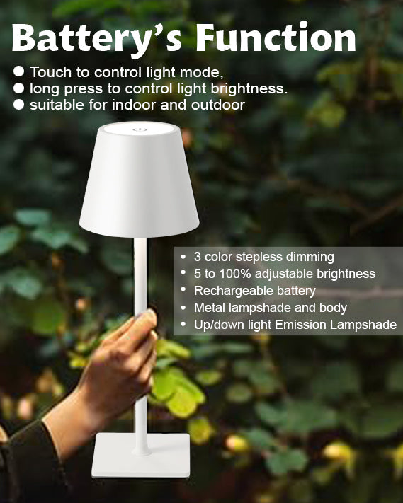 Rechargeable Table Lamps,Cordless Lamp Wireless Charging, Portable Indoor/Outdoor Table Lamp for Patio Restaurant Home Dinner Dining Kitchen,Waterproof & Wireless, Black Frustum