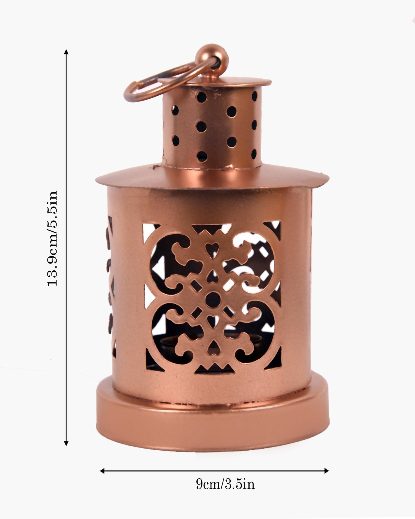 Lanterns Small Metal Moroccan Lanterns Decorative Candle Tealight Holders for Centerpieces, Home Decor, Diwali, Weddings, set of 2, Golden Valentia