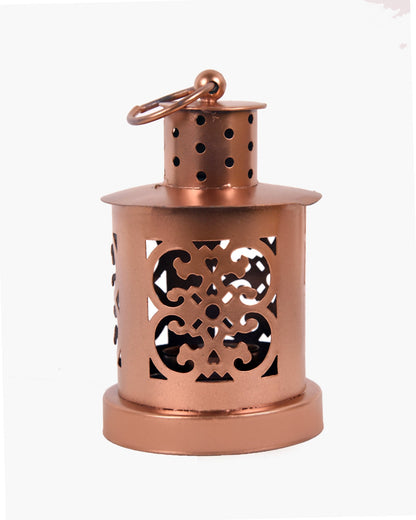 Lanterns Small Metal Moroccan Lanterns Decorative Candle Tealight Holders for Centerpieces, Home Decor, Diwali, Weddings, set of 2, Golden Valentia