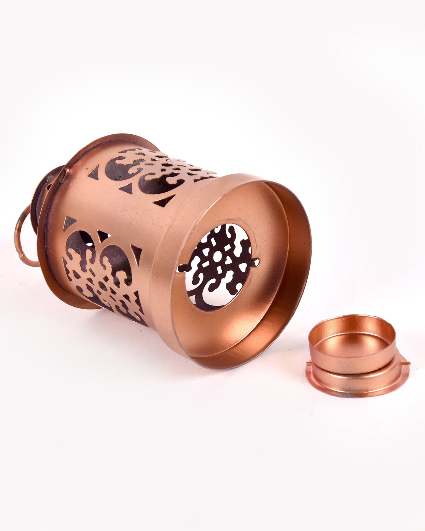 Lanterns Small Metal Moroccan Lanterns Decorative Candle Tealight Holders for Centerpieces, Home Decor, Diwali, Weddings, set of 2, Golden Valentia