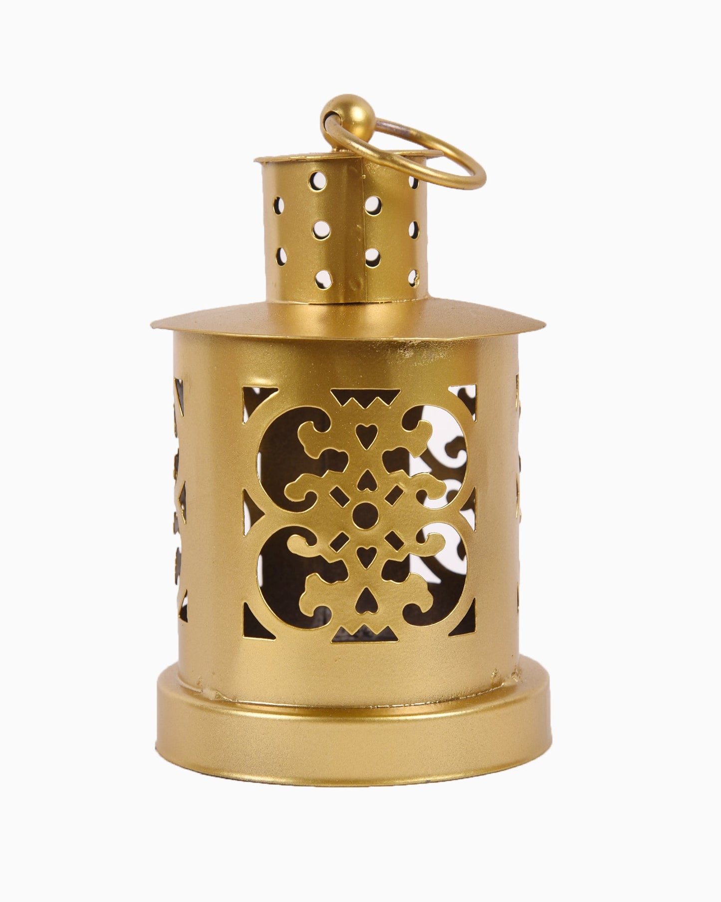 Lanterns Small Metal Moroccan Lanterns Decorative Candle Tealight Holders for Centerpieces, Home Decor, Diwali, Weddings, set of 2, Golden Valentia