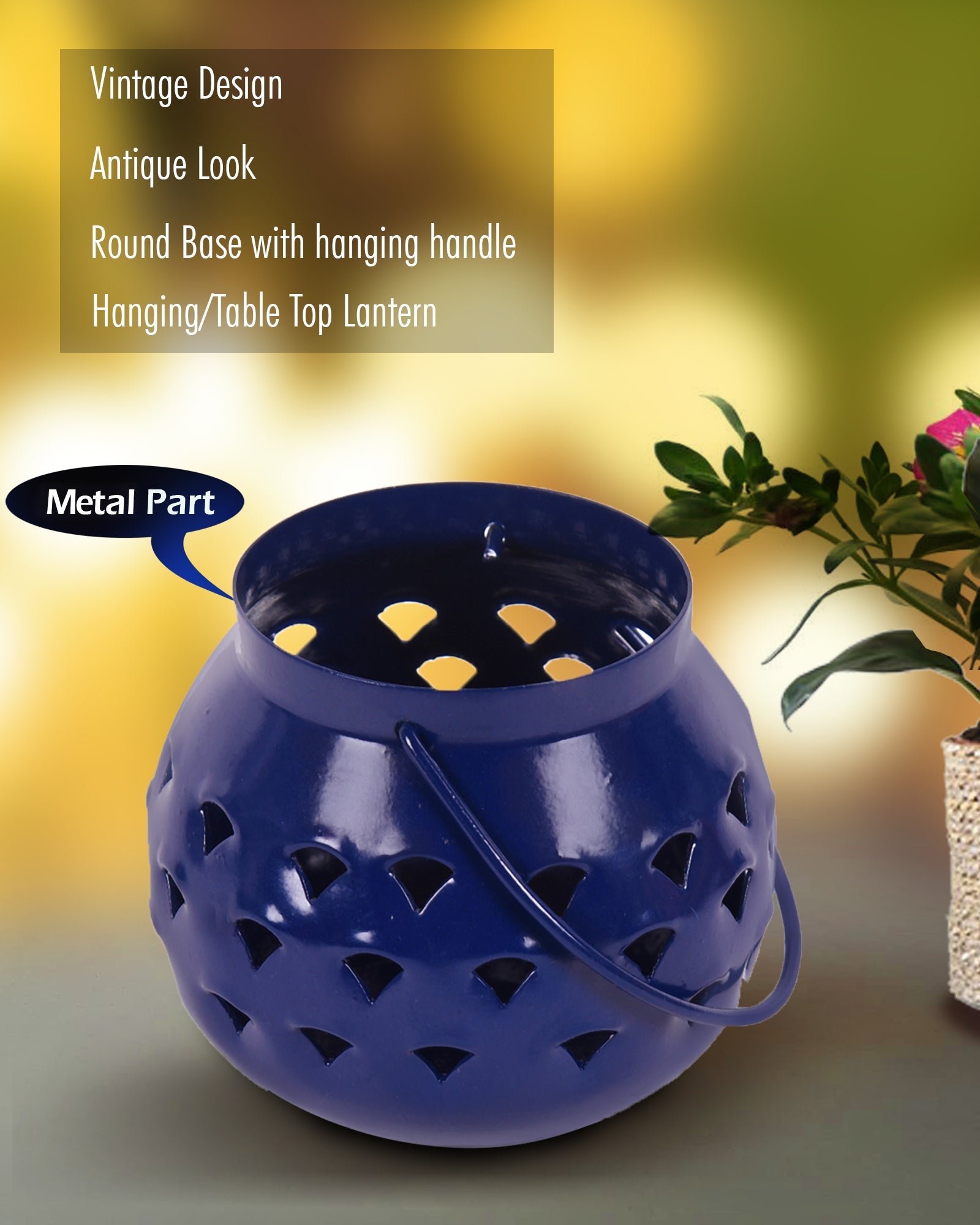 Lanterns Small Metal Moroccan Lanterns Decorative Candle Tealight Holders for Centerpieces, Home Decor, Diwali, Weddings, set of 2, Red Urli