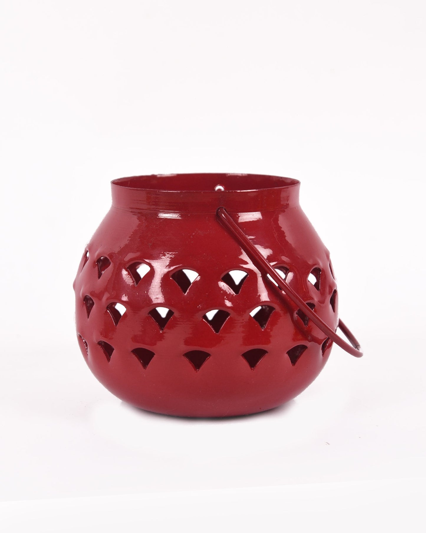 Lanterns Small Metal Moroccan Lanterns Decorative Candle Tealight Holders for Centerpieces, Home Decor, Diwali, Weddings, set of 2, Red Urli