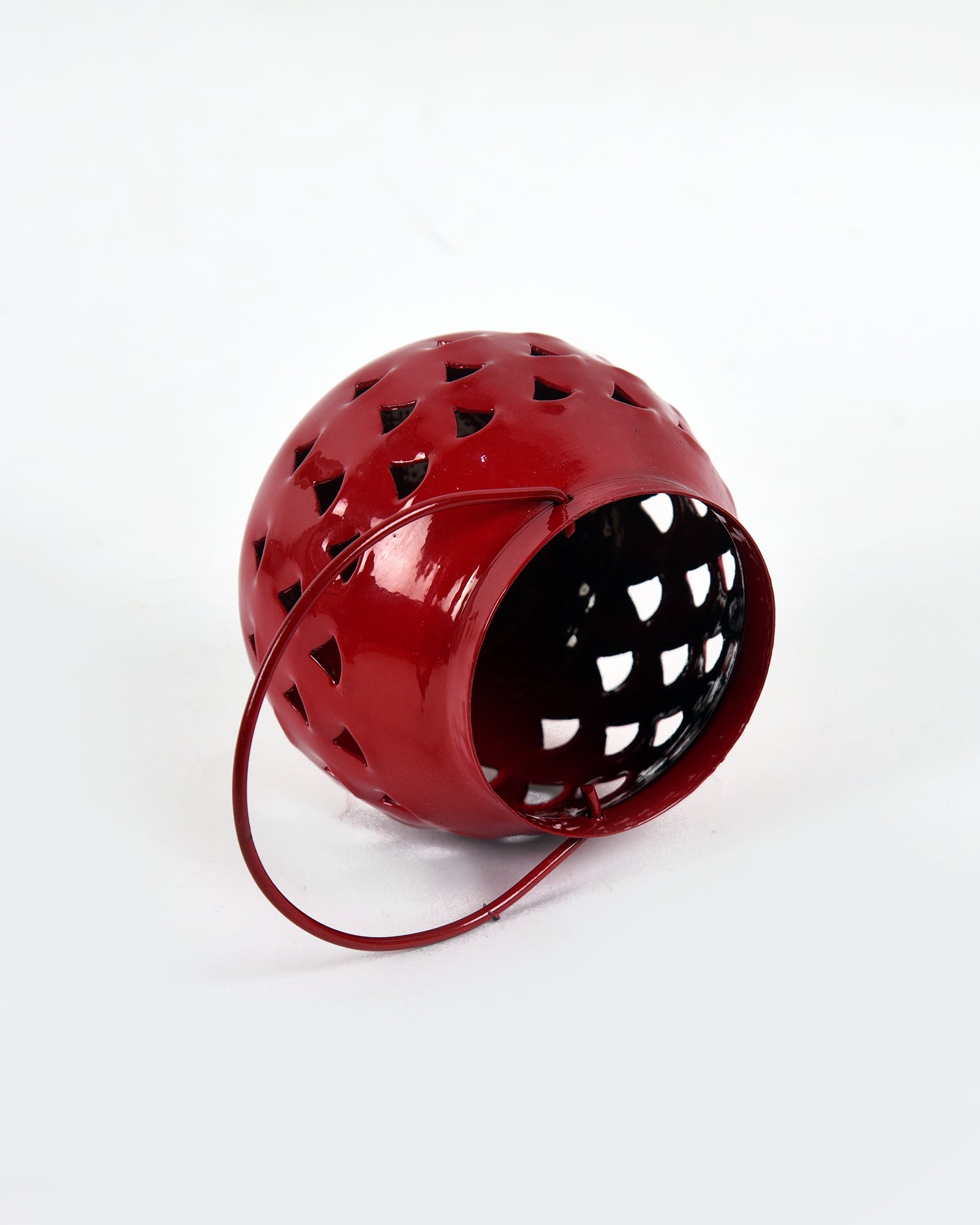 Lanterns Small Metal Moroccan Lanterns Decorative Candle Tealight Holders for Centerpieces, Home Decor, Diwali, Weddings, set of 2, Red Urli