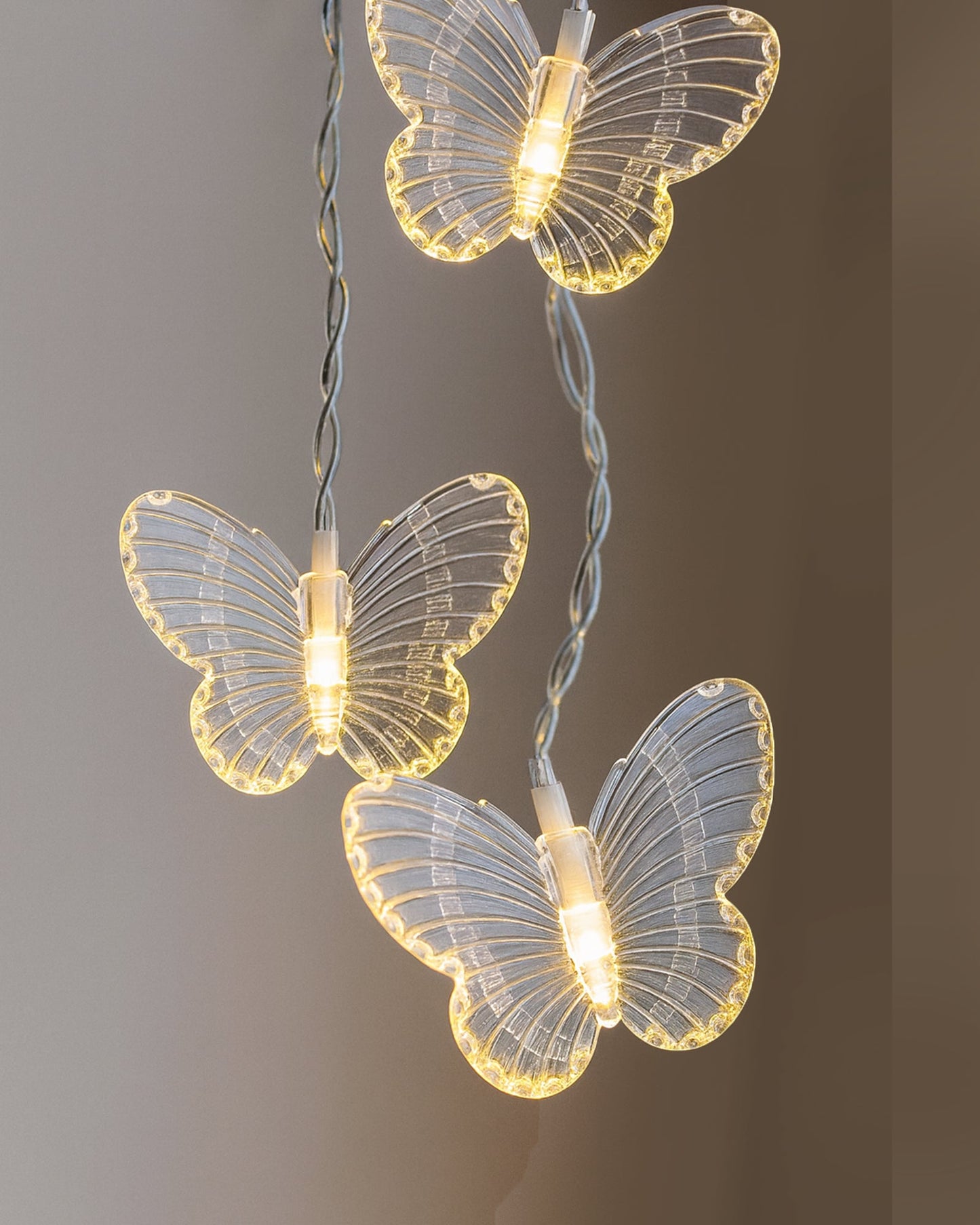 Homesake® Plastic 20 Butterfly Led String Lights for Photo Hanging, Birthday, Festival Decor, Wedding, Party for Home, Patio, Lawn, Decorative Lighting, Restaurants Decoration (Warm White), 5 Meters