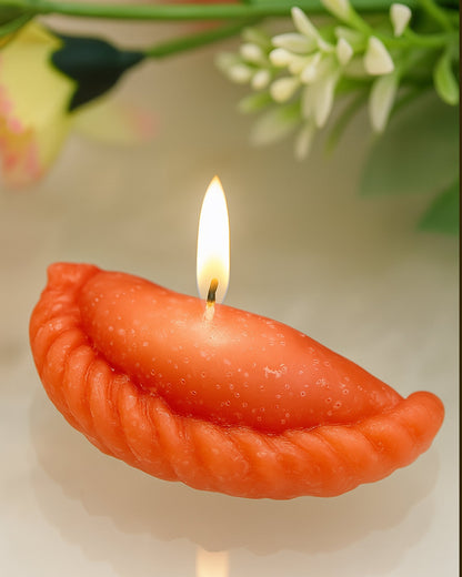 Premium Ladoo Candle, Hand Poured, Motichur Laddoo Candles, Diwali Gift Pack Decorative Scented Candle 100% Paraffin Wax, Set of 4