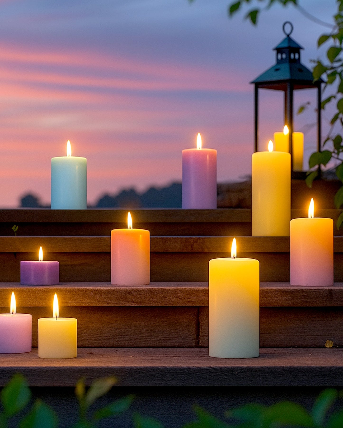 Pillar Candles Set of 3, Width 2" High 2" 4" 6" Large Paraffin Soy Wax Pillar Candles Aesthetic Modern Home Decor for Bathroom Living Room Diwali Gifts (Pink)