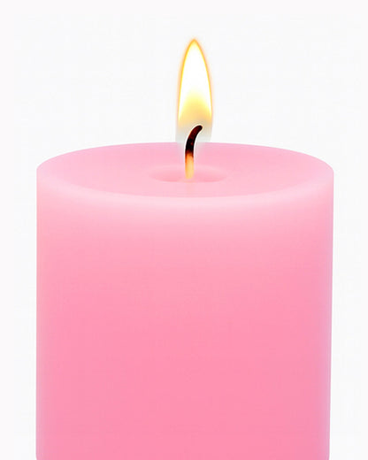 Pillar Candles Set of 3, Width 2" High 2" 4" 6" Large Paraffin Soy Wax Pillar Candles Aesthetic Modern Home Decor for Bathroom Living Room Diwali Gifts (Pink)
