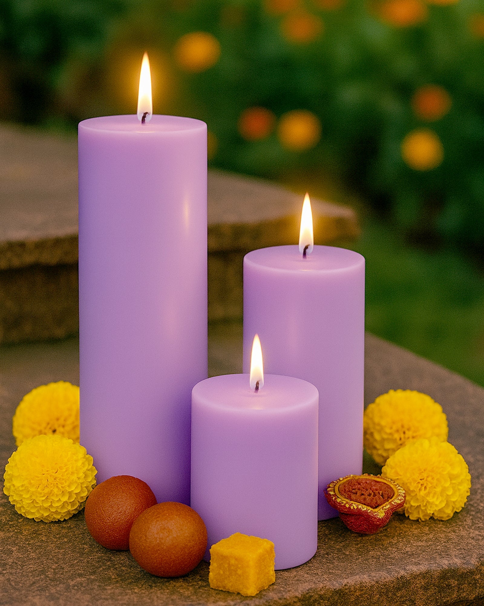 Pillar Candles Set of 3, Width 2" High 2" 4" 6" Large Paraffin Soy Wax Pillar Candles Aesthetic Modern Home Decor for Bathroom Living Room Diwali Gifts (Pink)