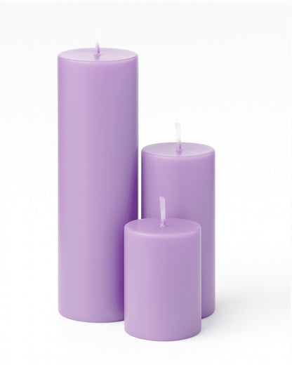 Pillar Candles Set of 3, Width 2" High 2" 4" 6" Large Paraffin Soy Wax Pillar Candles Aesthetic Modern Home Decor for Bathroom Living Room Diwali Gifts (Pink)