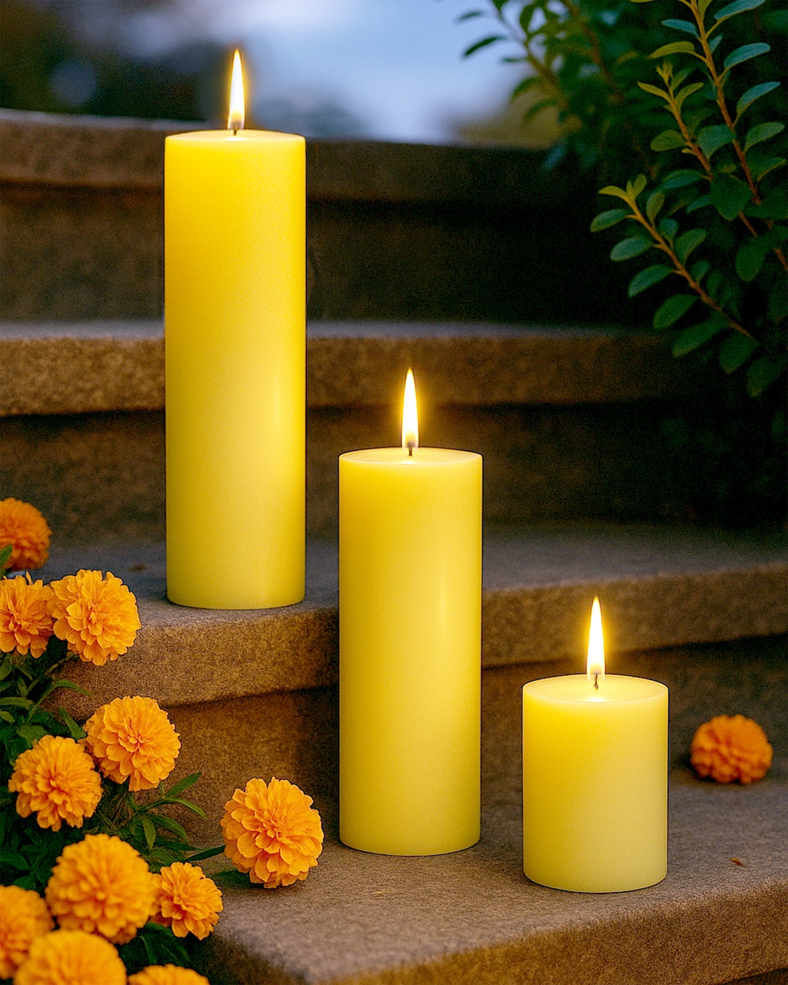 Pillar Candles Set of 3, Width 2" High 2" 4" 6" Large Paraffin Soy Wax Pillar Candles Aesthetic Modern Home Decor for Bathroom Living Room Diwali Gifts (Pink)