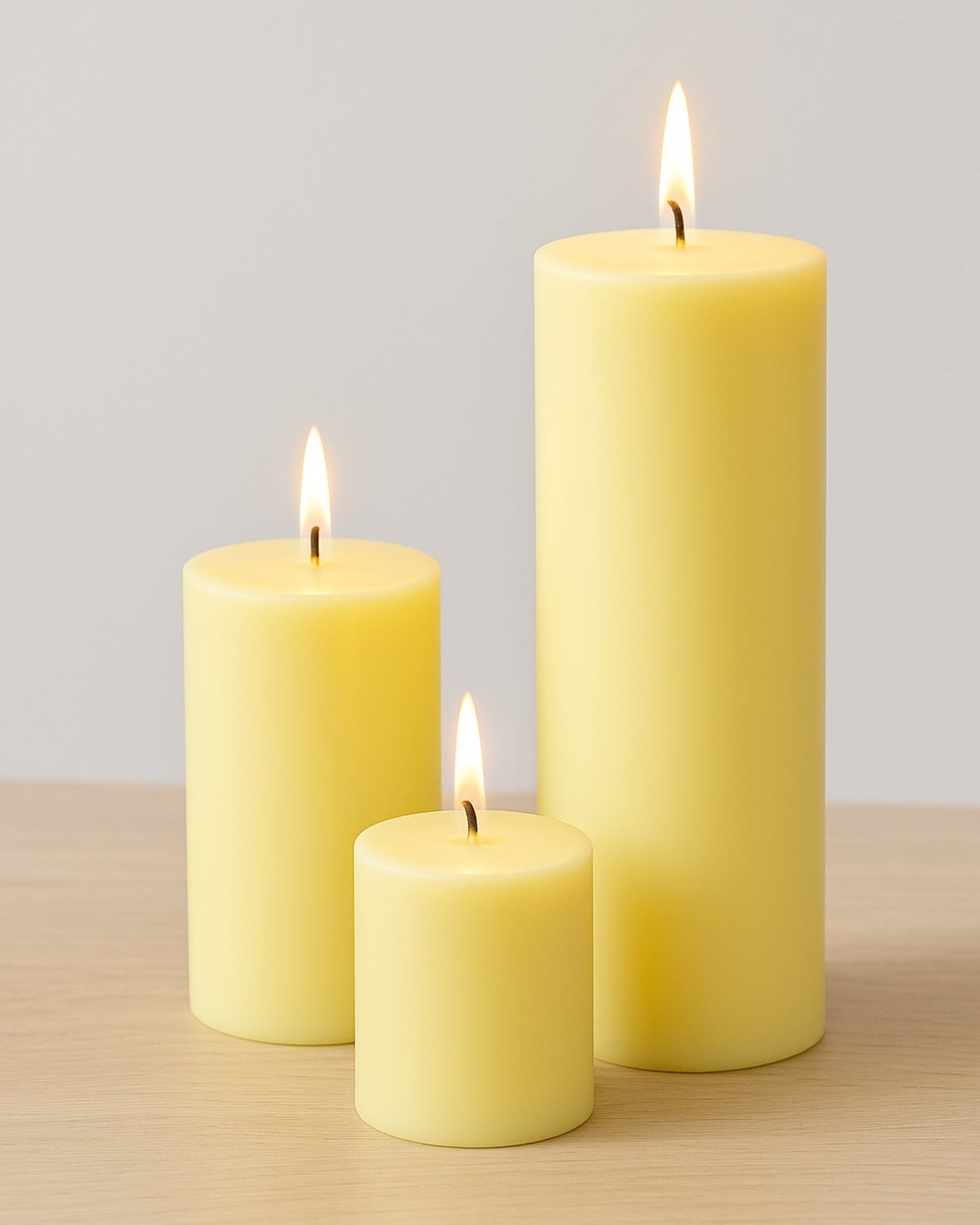 Pillar Candles Set of 3, Width 2" High 2" 4" 6" Large Paraffin Soy Wax Pillar Candles Aesthetic Modern Home Decor for Bathroom Living Room Diwali Gifts (Pink)