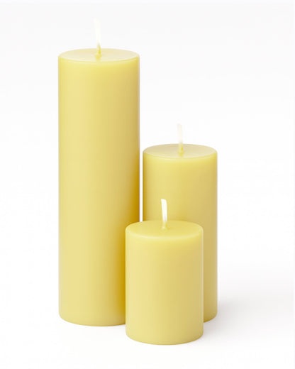 Pillar Candles Set of 3, Width 2" High 2" 4" 6" Large Paraffin Soy Wax Pillar Candles Aesthetic Modern Home Decor for Bathroom Living Room Diwali Gifts (Pink)