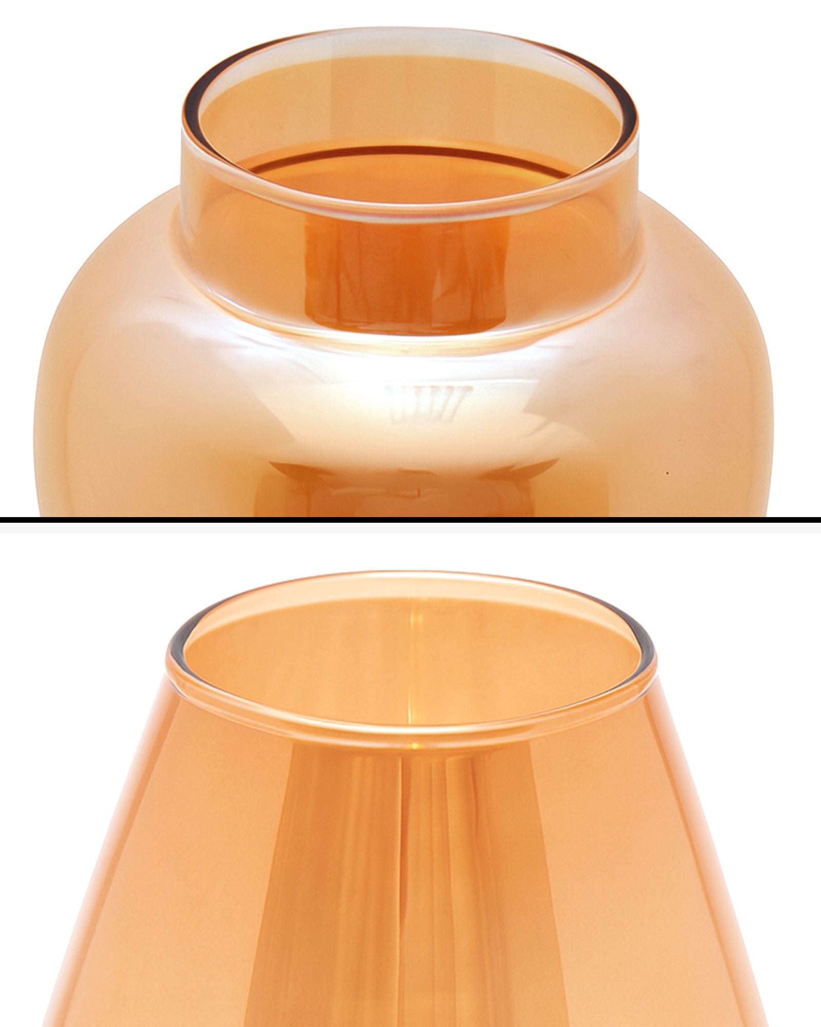 Set of 2 Flower Vase for Flower Plants Glass Vase Pot for Living Room Home Decor Dining Table Decoration Water Plants Bedroom Hall Aesthetic House Warming Gift, Amber Gold