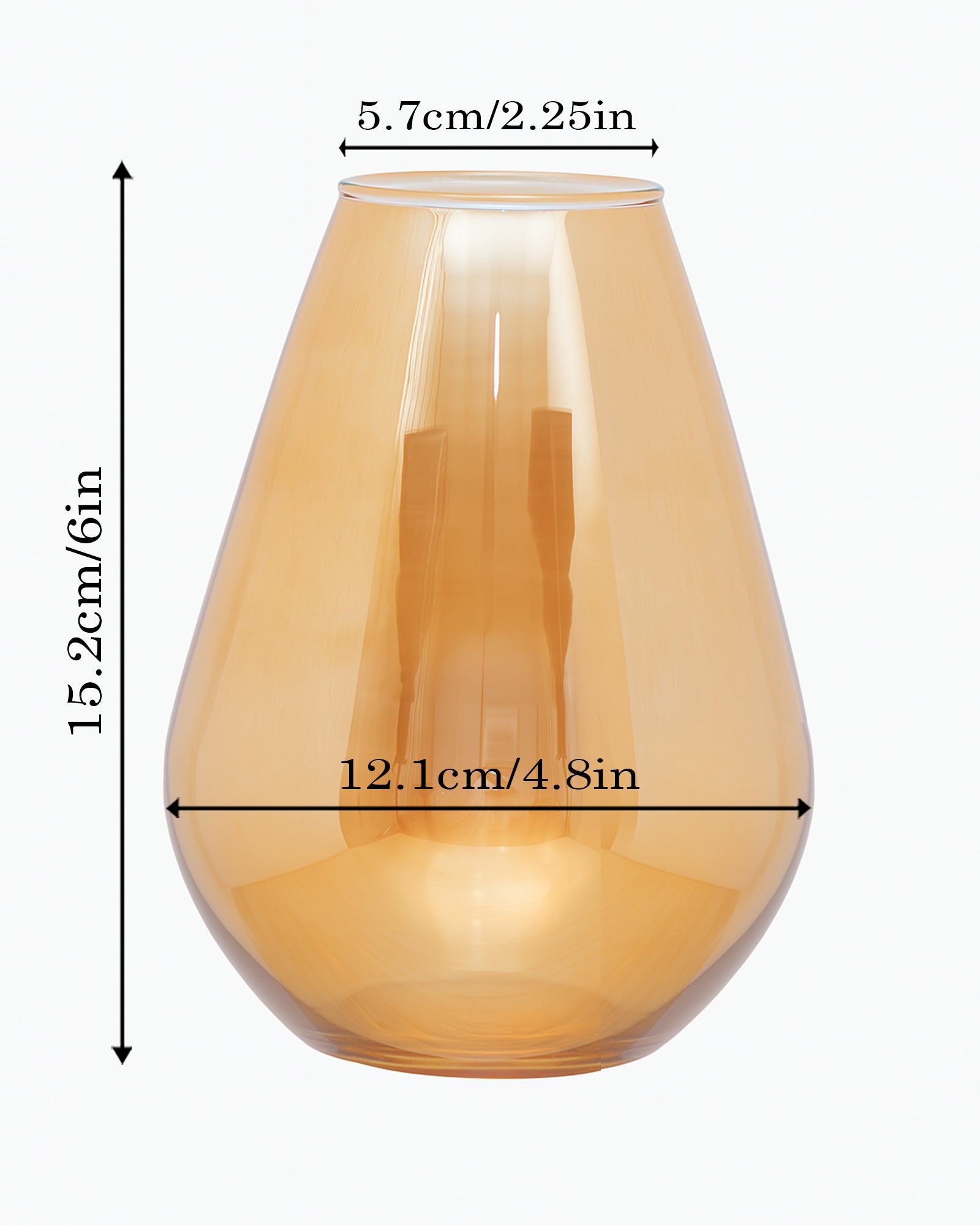 Pitcher Flower Vase for Flower Plants Glass Vase Pot for Living Room Home Decor Dining Table Decoration Water Plants Bedroom Hall Aesthetic House Warming Gift, Classic Urn, Amber Gold