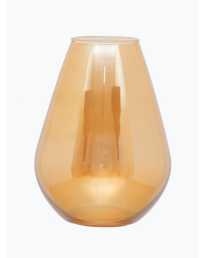 Pitcher Flower Vase for Flower Plants Glass Vase Pot for Living Room Home Decor Dining Table Decoration Water Plants Bedroom Hall Aesthetic House Warming Gift, Classic Urn, Amber Gold