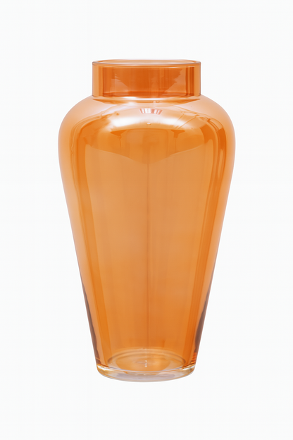 Pitcher Flower Vase for Flower Plants Glass Vase Pot for Living Room Home Decor Dining Table Decoration Water Plants Bedroom Hall Aesthetic House Warming Gift, Classic Urn, Amber Gold