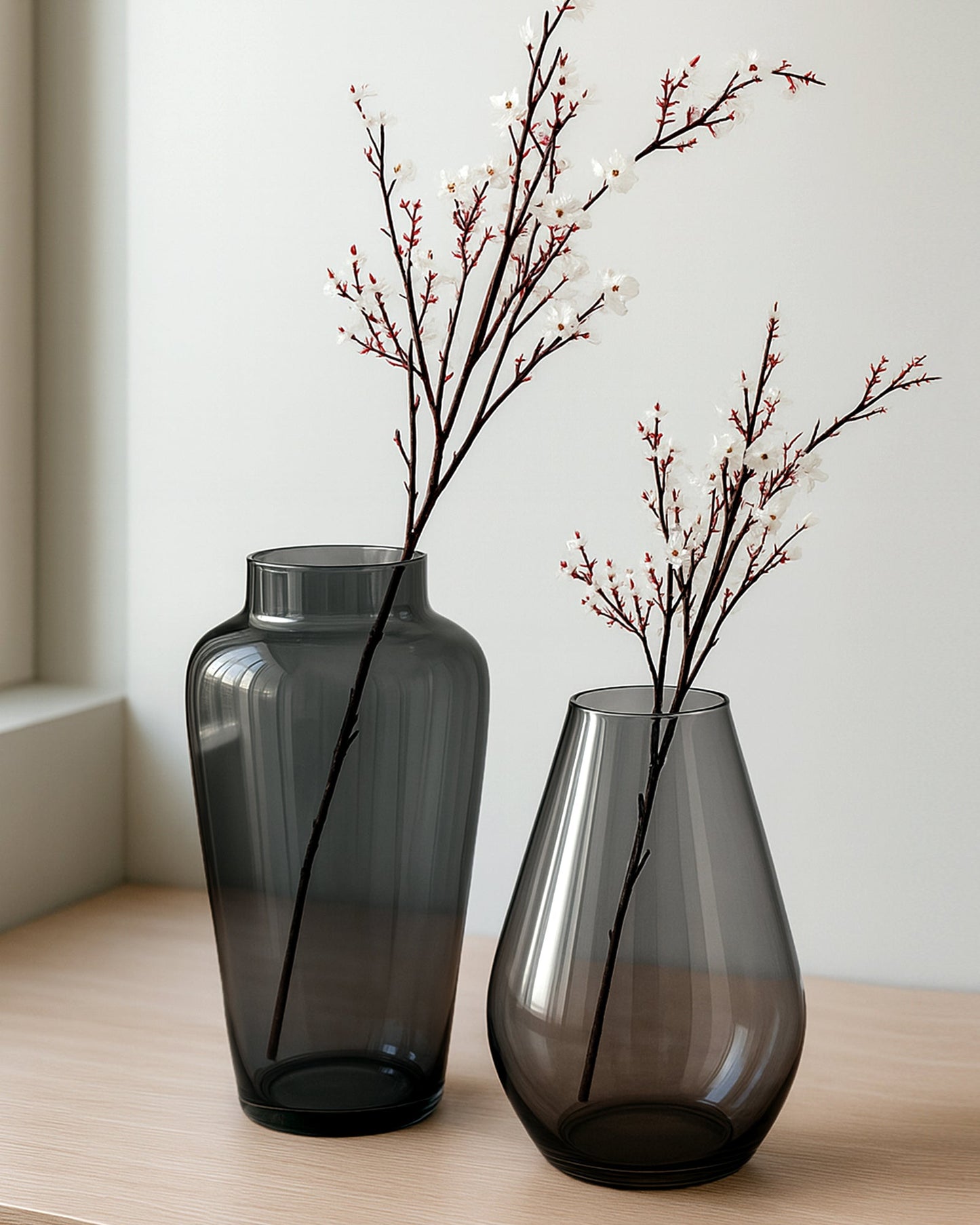 Set of 2 Flower Vase for Flower Plants Glass Vase Pot for Living Room Home Decor Dining Table Decoration Water Plants Bedroom Hall Aesthetic House Warming Gift, Amber Gold