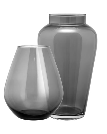 Set of 2 Flower Vase for Flower Plants Glass Vase Pot for Living Room Home Decor Dining Table Decoration Water Plants Bedroom Hall Aesthetic House Warming Gift, Amber Gold