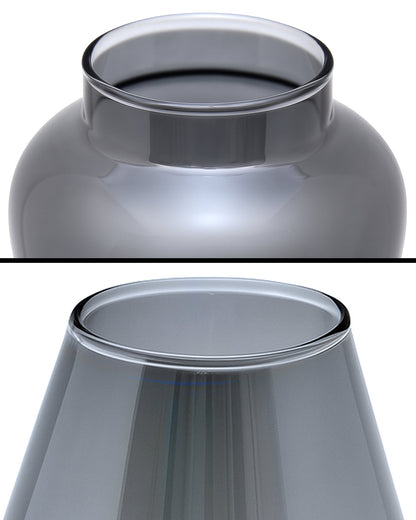 Set of 2 Flower Vase for Flower Plants Glass Vase Pot for Living Room Home Decor Dining Table Decoration Water Plants Bedroom Hall Aesthetic House Warming Gift, Amber Gold