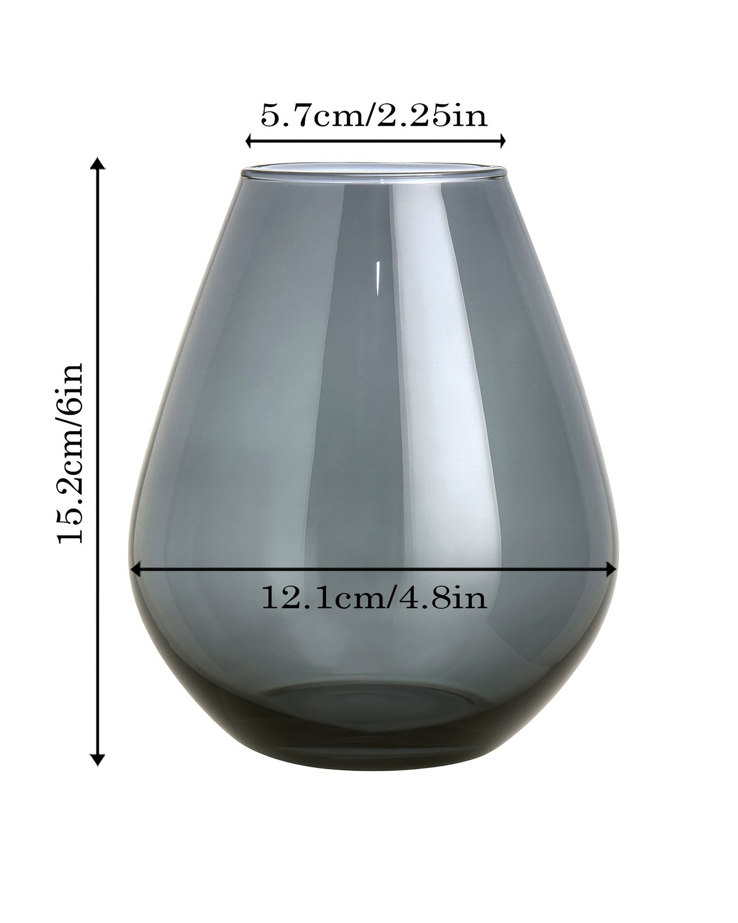 Pitcher Flower Vase for Flower Plants Glass Vase Pot for Living Room Home Decor Dining Table Decoration Water Plants Bedroom Hall Aesthetic House Warming Gift, Classic Urn, Smoky