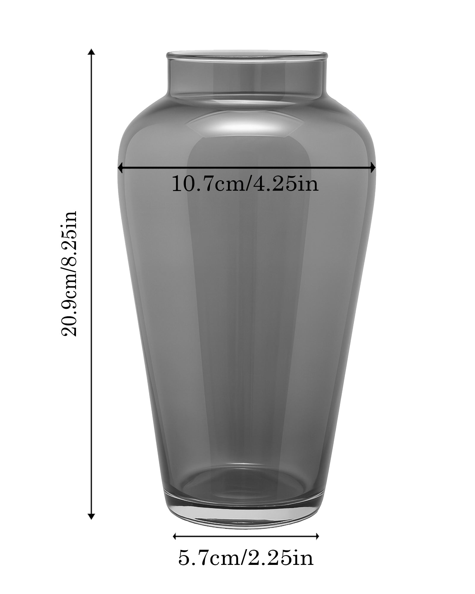 Pitcher Flower Vase for Flower Plants Glass Vase Pot for Living Room Home Decor Dining Table Decoration Water Plants Bedroom Hall Aesthetic House Warming Gift, Classic Urn, Smoky