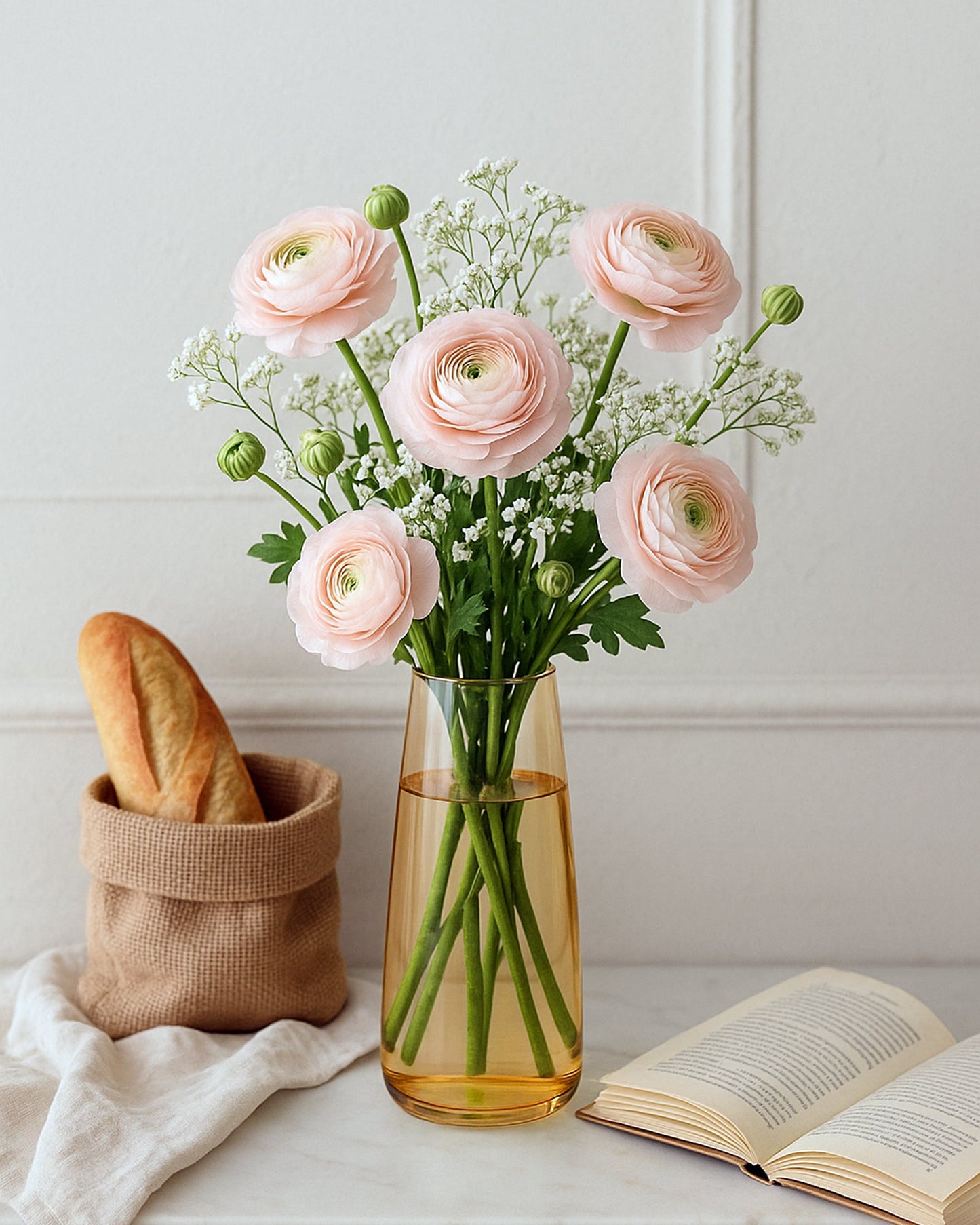 Flower Vase for Plants Flowers Glass Vase Pot for Living Room Water Plants (Gold, 22.8 cm X 6.3 cm X 7.6 cm) Home Decor Dining Table Hall Aesthetic House Warming Gift Decoration Bedroom, Amber Slim Taper