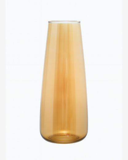 Flower Vase for Plants Flowers Glass Vase Pot for Living Room Water Plants (Gold, 22.8 cm X 6.3 cm X 7.6 cm) Home Decor Dining Table Hall Aesthetic House Warming Gift Decoration Bedroom, Amber Slim Taper