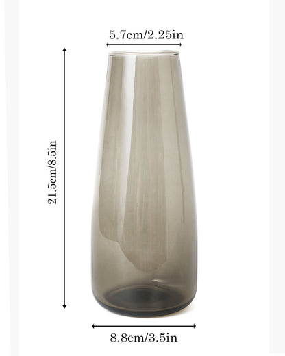 Flower Vase for Plants Flowers Glass Vase Pot for Living Room Water Plants (Gold, 22.8 cm X 6.3 cm X 7.6 cm) Home Decor Dining Table Hall Aesthetic House Warming Gift Decoration Bedroom, Amber Slim Taper