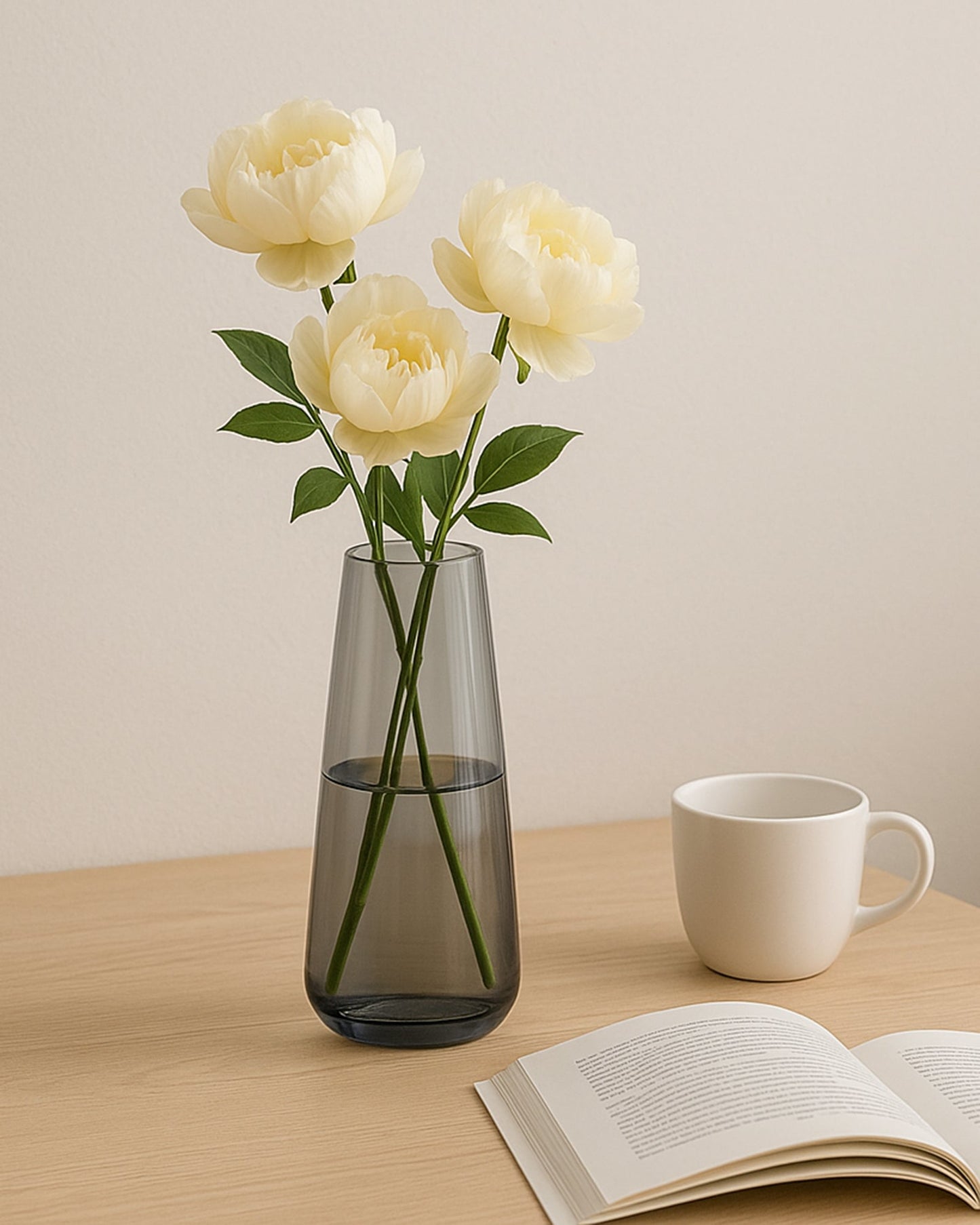 Flower Vase for Plants Flowers Glass Vase Pot for Living Room Water Plants (Gold, 22.8 cm X 6.3 cm X 7.6 cm) Home Decor Dining Table Hall Aesthetic House Warming Gift Decoration Bedroom, Amber Slim Taper