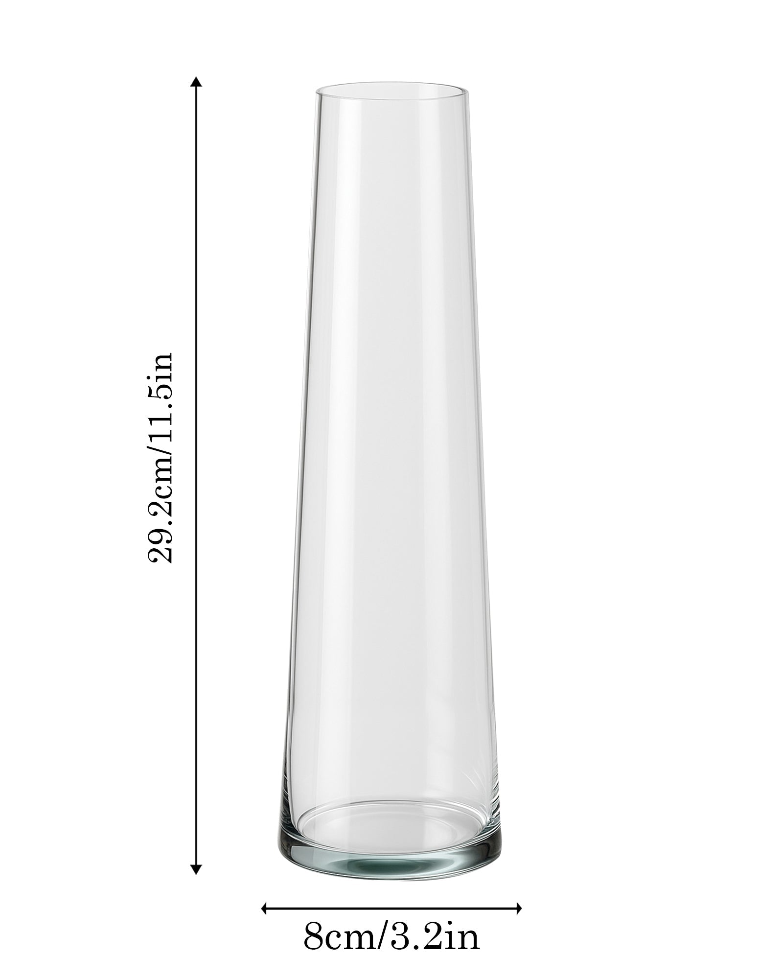Glass Vase for Plants Flowers (Transparent, 29 cm X 8 cm) - Living Room Glass Vase Pot for Water Plants Home Décor Dining Table Decoration Bedroom Hall Aesthetic House Warming Gift, Stem Vase