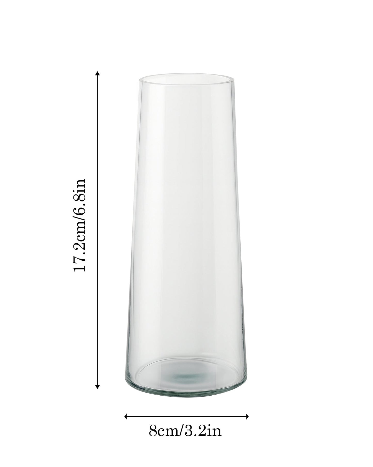Glass Vase for Plants Flowers (Transparent, 29 cm X 8 cm) - Living Room Glass Vase Pot for Water Plants Home Décor Dining Table Decoration Bedroom Hall Aesthetic House Warming Gift, Stem Vase