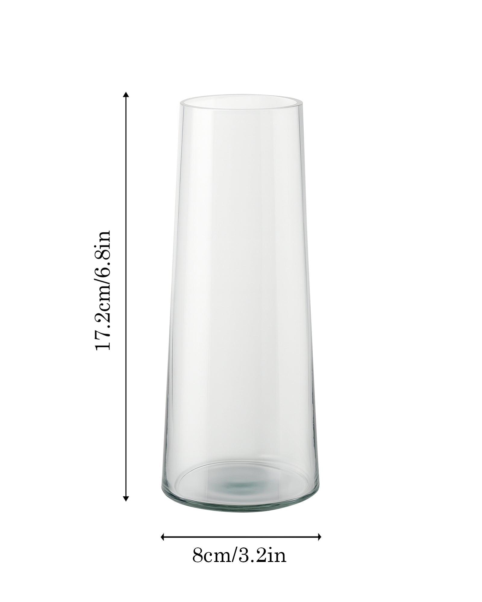 Glass Vase for Plants Flowers (Transparent, 29 cm X 8 cm) - Living Room Glass Vase Pot for Water Plants Home Décor Dining Table Decoration Bedroom Hall Aesthetic House Warming Gift, Stem Vase