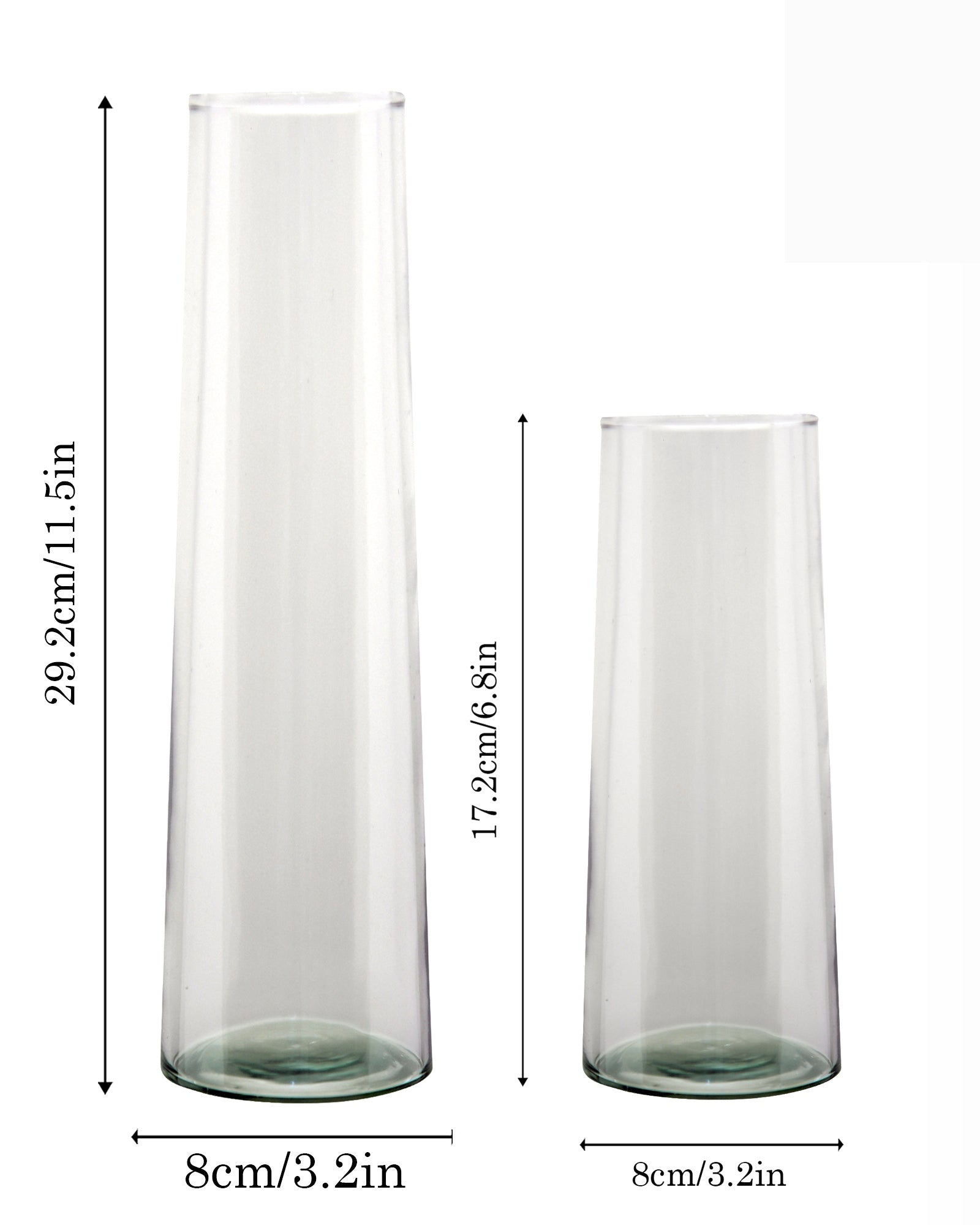 Glass Vase for Plants Flowers (Transparent, 29 cm X 8 cm) - Living Room Glass Vase Pot for Water Plants Home Décor Dining Table Decoration Bedroom Hall Aesthetic House Warming Gift, Stem Vase
