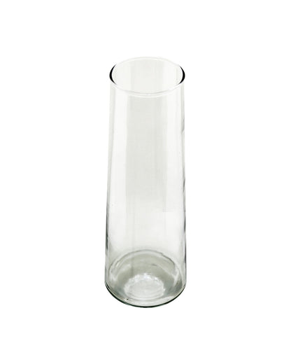 Glass Vase for Plants Flowers (Transparent, 29 cm X 8 cm) - Living Room Glass Vase Pot for Water Plants Home Décor Dining Table Decoration Bedroom Hall Aesthetic House Warming Gift, Stem Vase