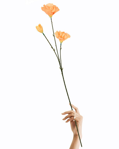 Homesake® Artificial Poppy Flower Stem, Set of 2 ,Real Touch Faux Floral Stems for Home & Table Decor, Living Room, Coral Orange