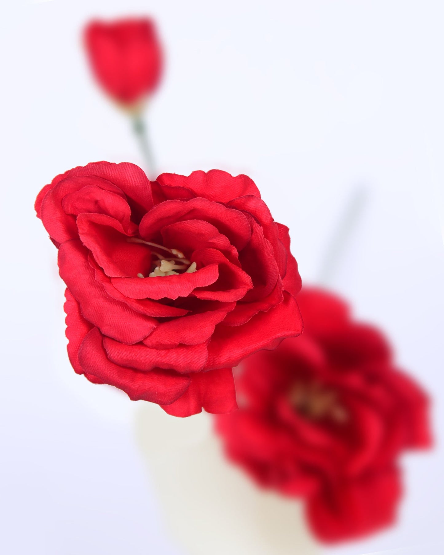 Homesake® Artificial Poppy Flower Stem, Set of 2 ,Real Touch Faux Floral Stems for Home & Table Decor, Living Room, Coral Orange