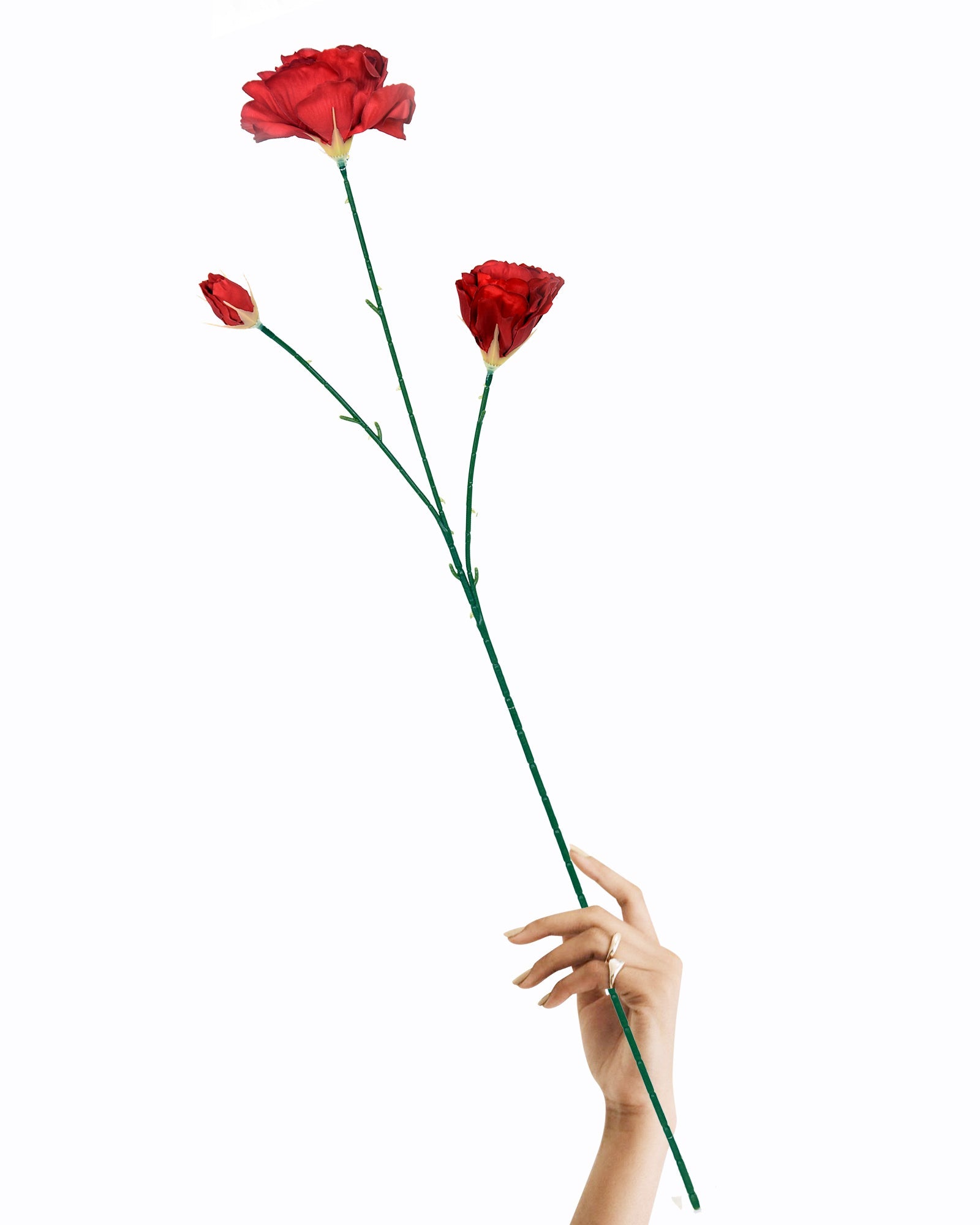 Homesake® Artificial Poppy Flower Stem, Set of 2 ,Real Touch Faux Floral Stems for Home & Table Decor, Living Room, Coral Orange