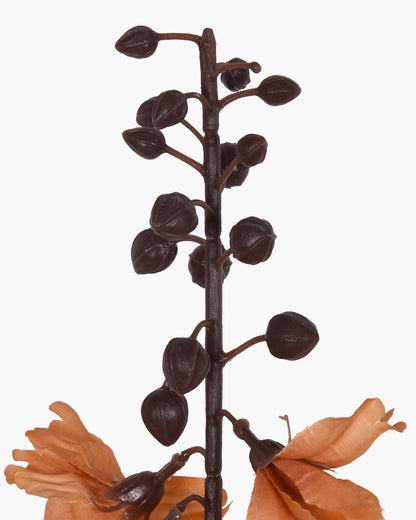 Homesake® Faux Delphinium Stem | Dried Look Artificial Flower for Vases & Home Decor set of 2, Burnt Orange