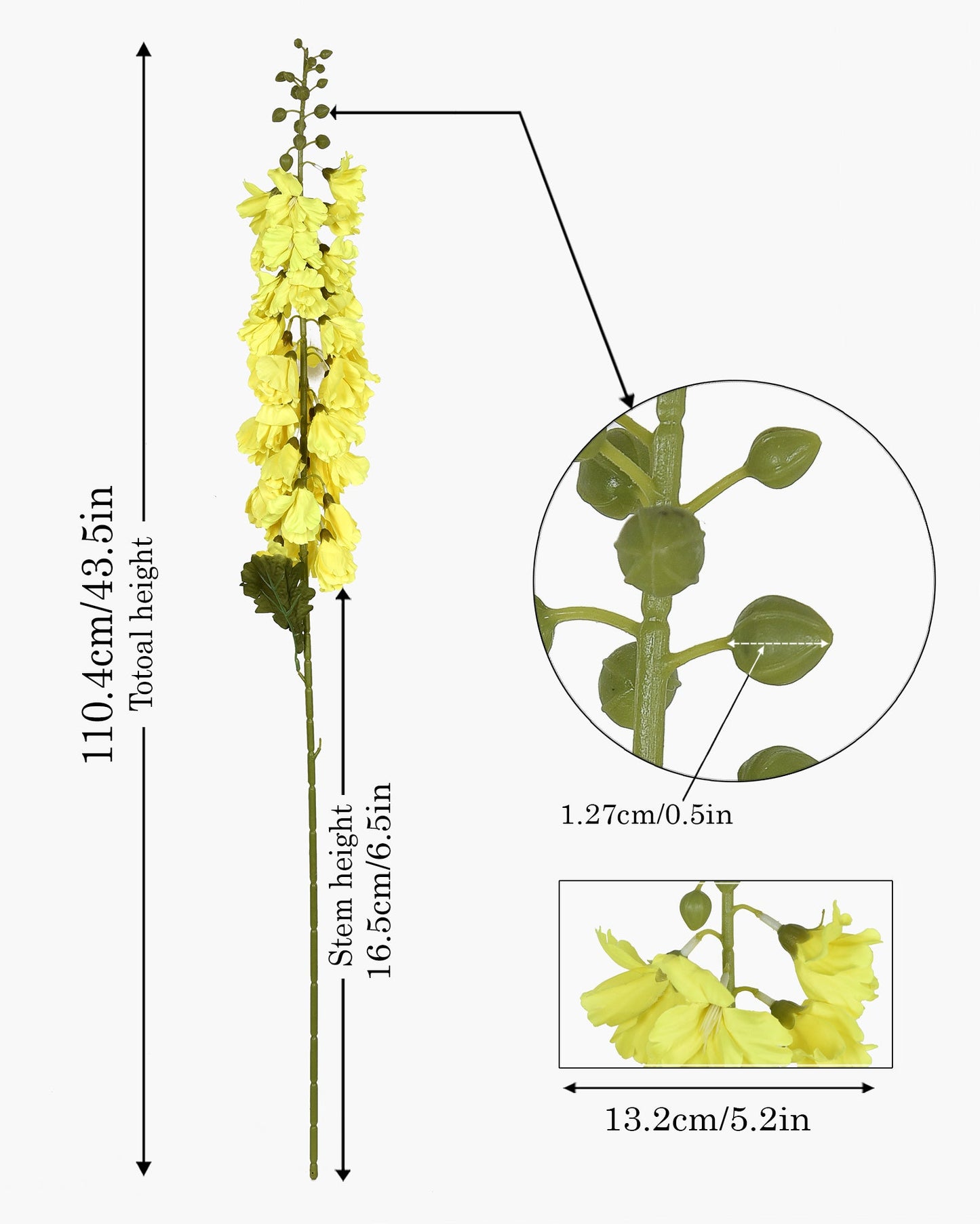 Homesake® Faux Delphinium Stem | Dried Look Artificial Flower for Vases & Home Decor set of 2, Burnt Orange