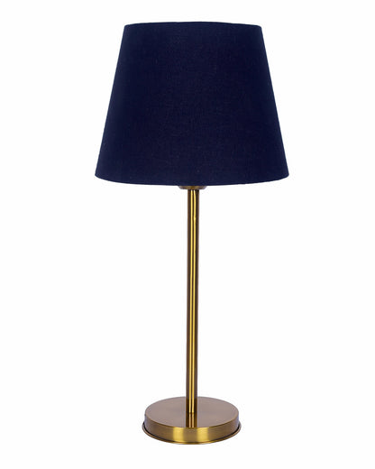 Gold Table Lamp for Living Room & Bedroom | Modern Metal Bedside Lamp | Elegant Nightstand Light for Home Décor | Stylish Study & Office Desk Lamp, Black Taper Drum