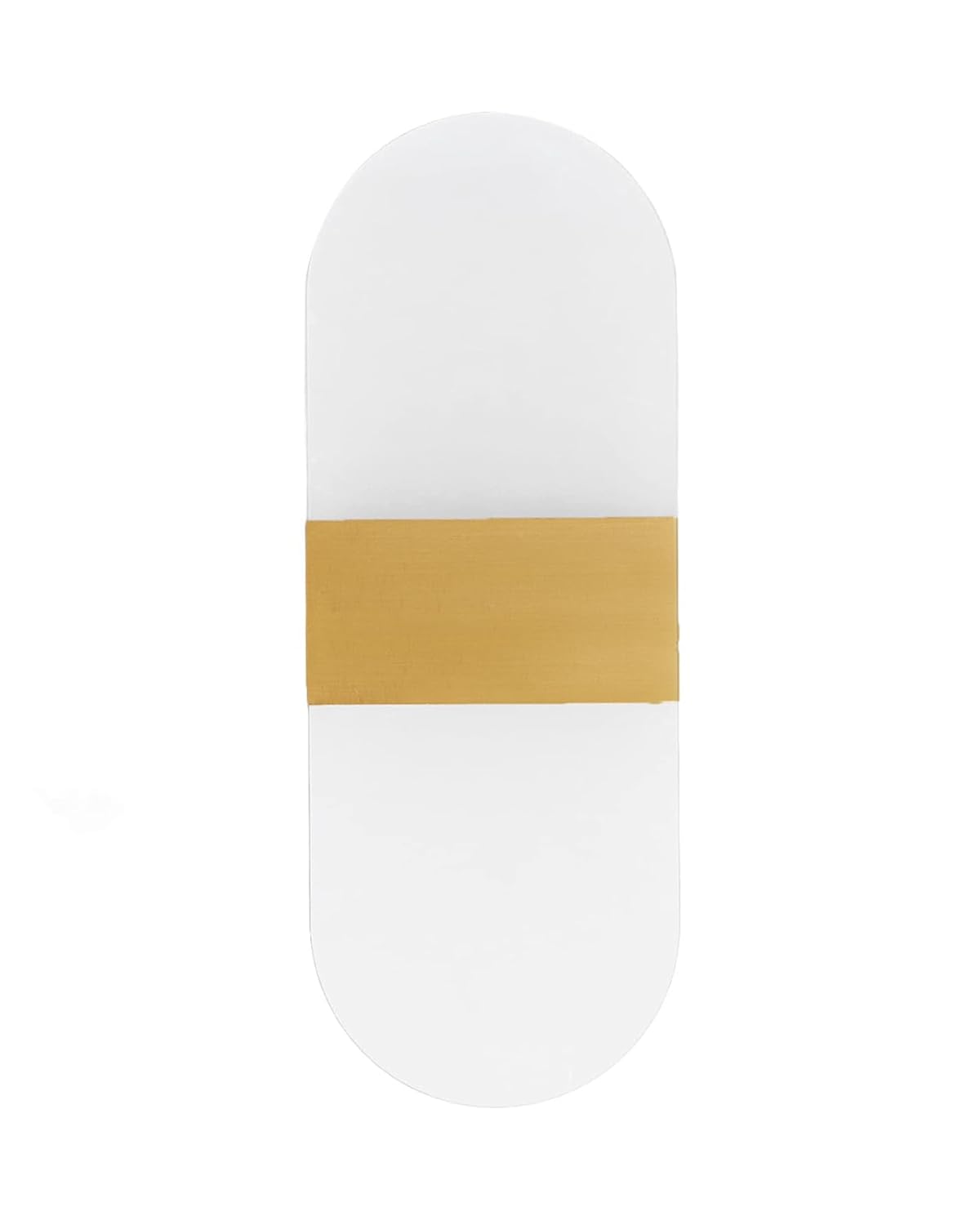 Modern LED Acrylic Wall Light for Living Room | Frosted Panel Sconce Vertical Panel Wall Mounted – Warm White, Indoor Decorative Lighting, Oval, Gold