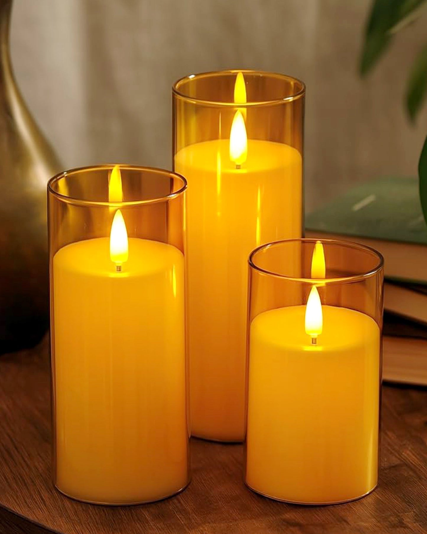 3 Pcs LED Tea Light Candles | Flameless, Smokeless, Unscented | for Home Decor, Diwali, Room Decoration Lights, Balcony & Festival & Gift
